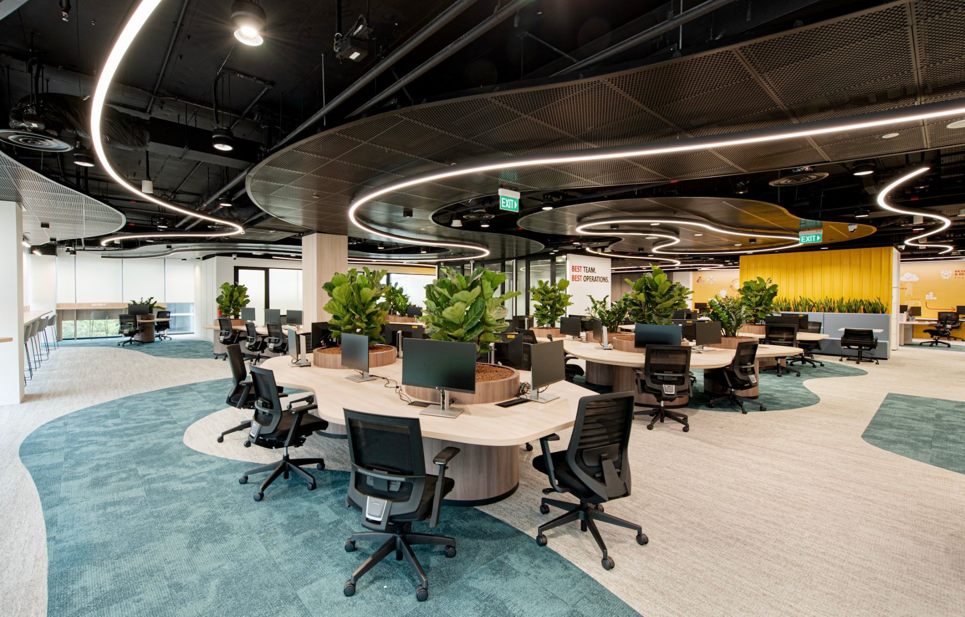 DHL Singapore HQ, open-plan workplace